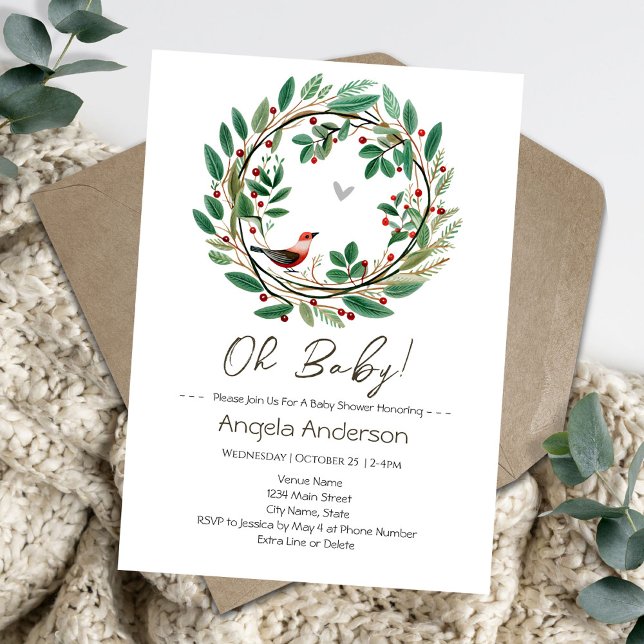 Invitación Corona de Invierno de Navidad para Baby Shower (Subido por el creador)