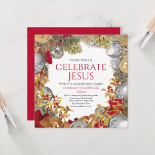 Invitación CORONA DE JESUCRISTO Corona de Navidad Fiesta Cris
