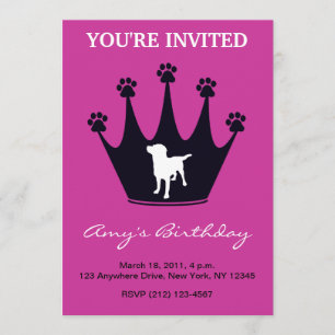 Invitación Corona de la impresión de la pata