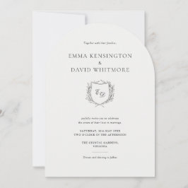 Invitación Corona de Laurel Cresta Estilo de Boda Minimalista