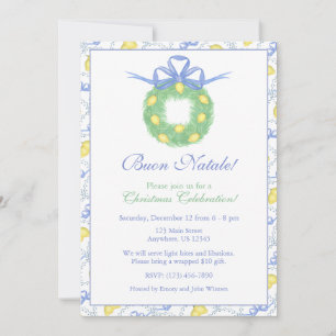 Invitación Corona de limón Amalfi acuarela para fiesta