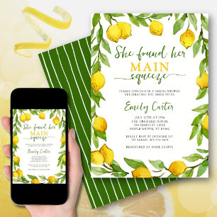 Invitación Corona de limón Main Squeeze acuarela Novia de ver