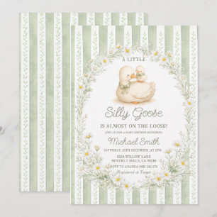 Invitación Corona de margarita verde salvia Silly Goose Baby