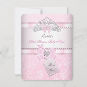 Invitación Corona de mariposa para niña en baby shower de pri