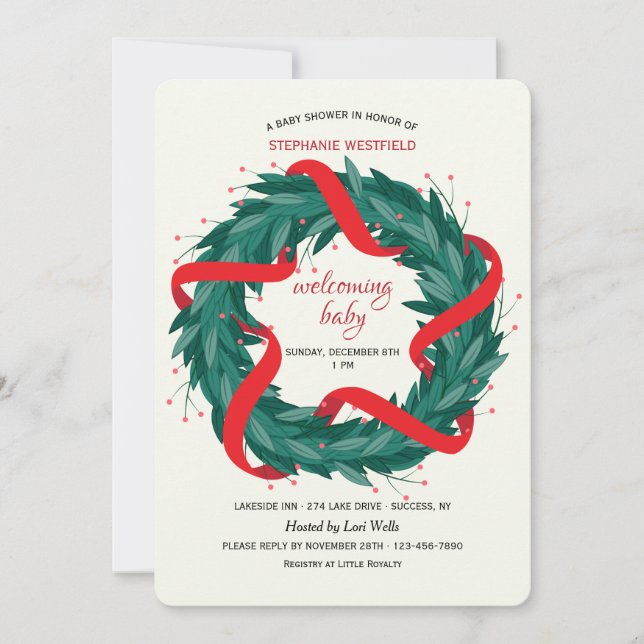 Invitación Corona de Navidad (Anverso)