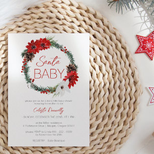Invitación Corona de Navidad Clásica Santa Fiesta de Revelaci