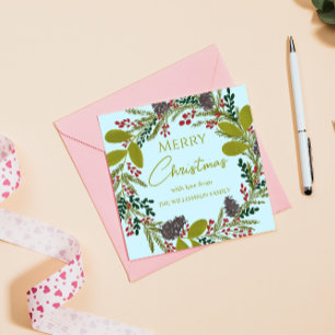 Invitación  Corona de Navidad Nombre de la familia floral Fie