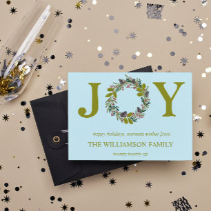 Invitación Corona de Navidad Nombre de la familia floral Fie