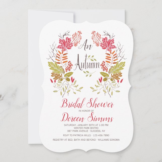 Invitación Corona de Otoño (Anverso)