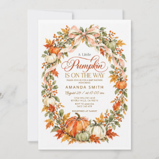 Invitación Corona de Otoño de Calabacita Arco Baby Shower