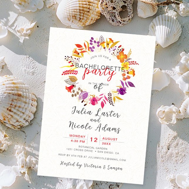 Invitación Corona de otoño de flores silvestres bohemio para  (Subido por el creador)