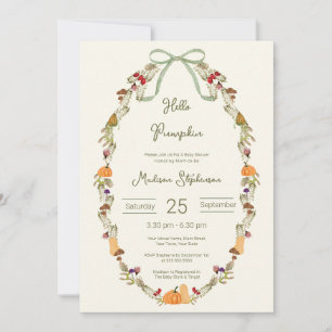 Invitación Corona de Otoño Hola Calabacita Baby Shower Todo e