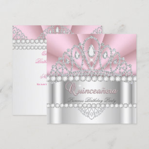Invitación Corona de Princesa Quinceañera Fiesta de Cumpleaño