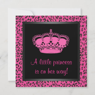 Invitación Corona de Princesa Rosa Caliente Cumpleaños Niña B