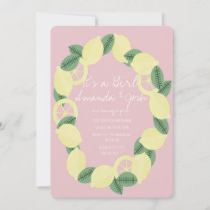 Invitación Corona de ramo de limón moderno para baby shower d
