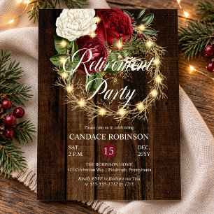 Invitación Corona de retiro iluminada rústica y boscosa