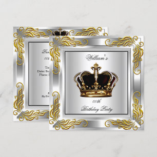 Invitación Corona de rey príncipe para hombre Cumpleaños en p