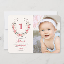 Invitación Corona de Rosas Cumpleaños Uno