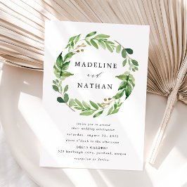 Invitación Corona de vegetación acuarela
