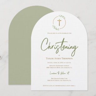 Invitación Corona de vegetación personalizada Arco de cruz pa
