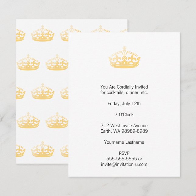Invitación Corona del Salón del Palacio de Unisex (Anverso / Reverso)