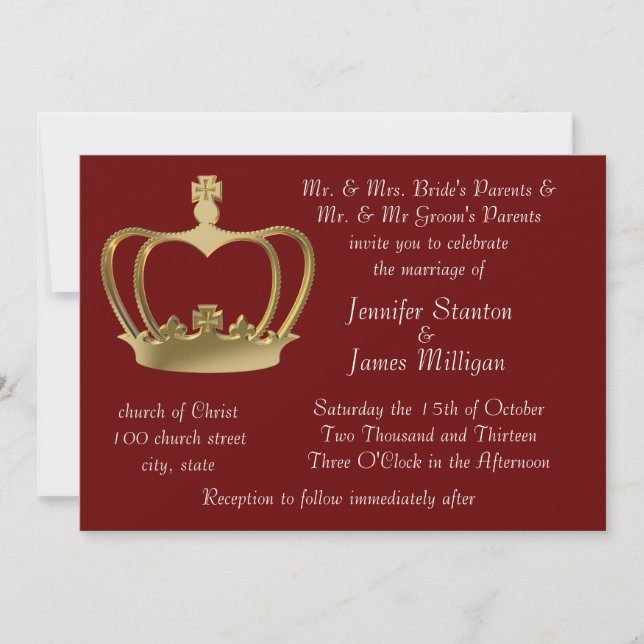 Invitación Corona dorada (Anverso)