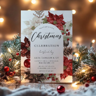 Invitación Corona festiva de la fiesta de Navidad corporativa
