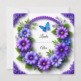 Invitación Corona floral de boda