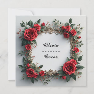 Invitación Corona floral de boda colorida