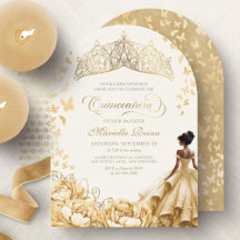 Corona Floral de Oro Amarillo Real Quinceañera
