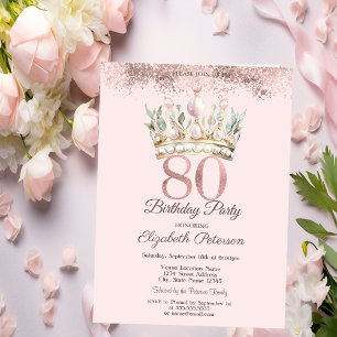 Invitación Corona floral de Watercor Princess para 80 cumplea