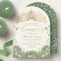 Corona Floral Elegante Verde Salvia Quinceanera
