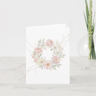 Invitación Corona floral pastel elegante de diseño botánico r
