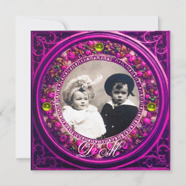 INVITACIÓN CORONA FLORAL ROSA RENACIMIENTO FLORENTINO MONOGRA (Anverso)