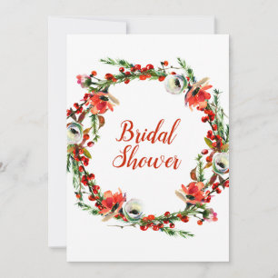 Invitación Corona floral rústica de invierno para boda modern