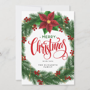 Invitación Corona moderna de mínima follaje Navidad Holida