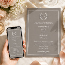 Corona monograma simple boda marfil taupe