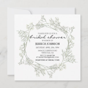 Invitación Corona Nupcial de Aliento de Bebé Caprichoso Acuar