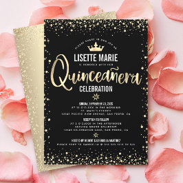 Invitación Corona Princesa Purpurina de Relieve metalizado do