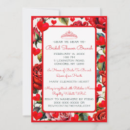 Invitación Corona y Rosas Reina de Corazones Ducha Bridal