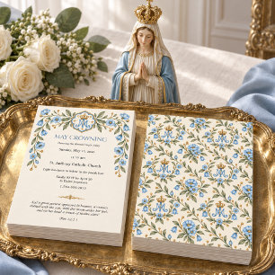 Invitación Coronación Mariana de la Virgen María Católica en