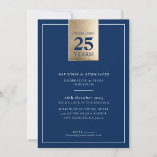 Invitación CORPORATE ANIVERSARIO elegante de la marina de neg