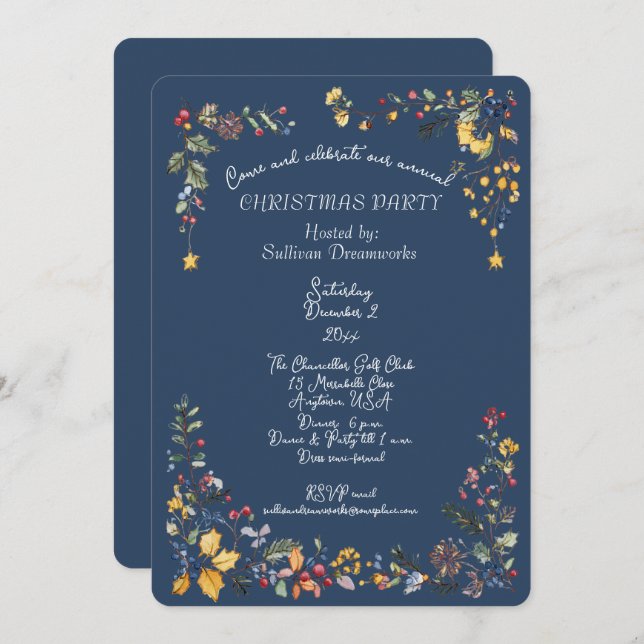 Invitación Corporate Annual Christmas Party  (Anverso / Reverso)