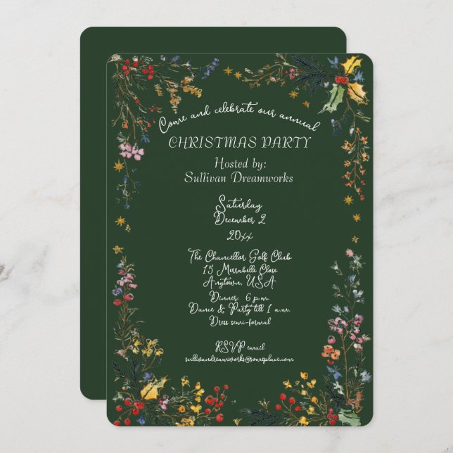 Invitación Corporate Annual Christmas Party  (Anverso / Reverso)