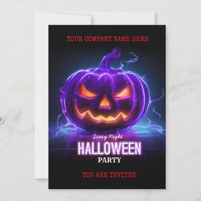 Invitación Corporate Business Halloween Office Party Logo (Anverso)