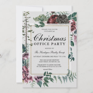 Invitación corporativa botánica para Navidades rus