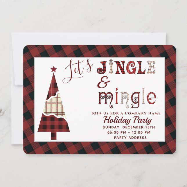 Invitación corporativa de fiesta de jingle y minol (Anverso)