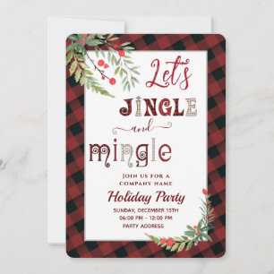 Invitación corporativa de fiesta de jingle y minol