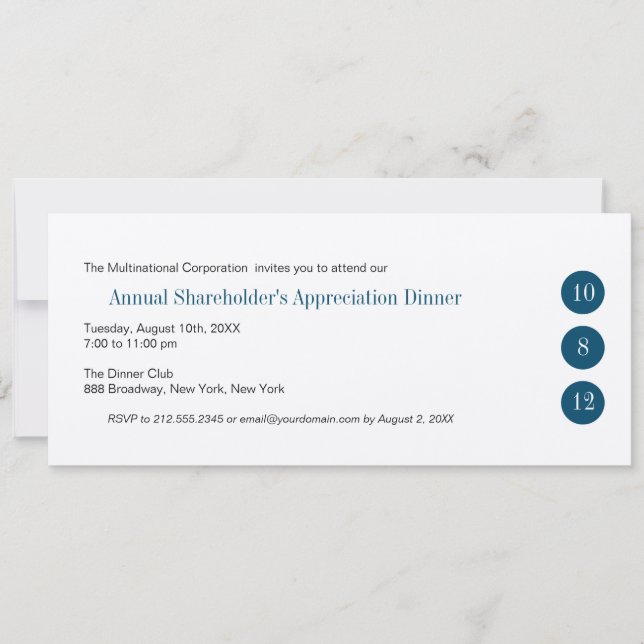 Invitación corporativa de tres círculos (Anverso)