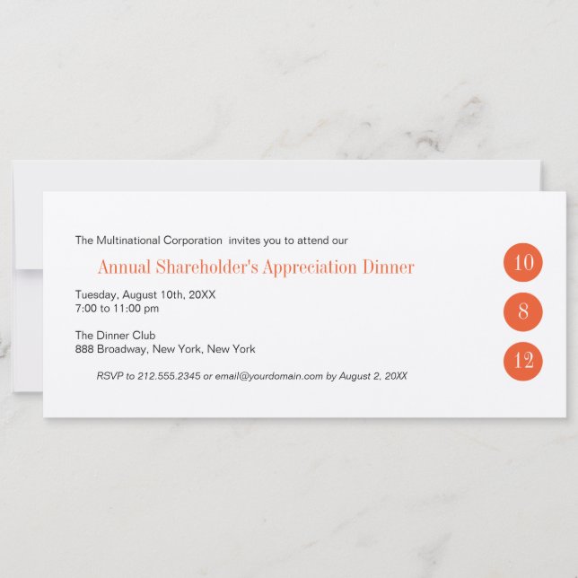 Invitación corporativa de tres círculos (Anverso)